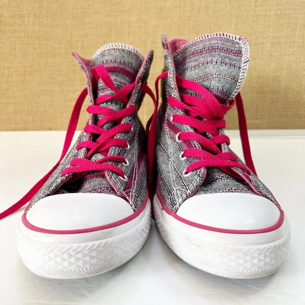 CONVERSE "CHUCK TAYLOR" CT HI in colors BERRY PINK JUNIOR 5.5 - Picture 5 of 14